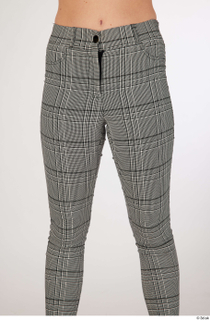 Olivia Sparkle casual dressed grey checkered trousers thigh 0001.jpg
